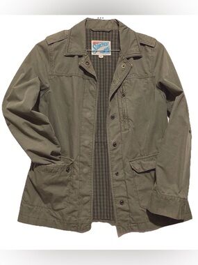 Levi’s Suncrest Womens Army Green Utility Jacket,Sz Med, Cinch Waist,100% Cotton